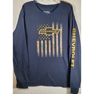 Realtree Longsleeve Shirt Chevrolet Staghorn Creek  USA American Flag Camo Sz XL